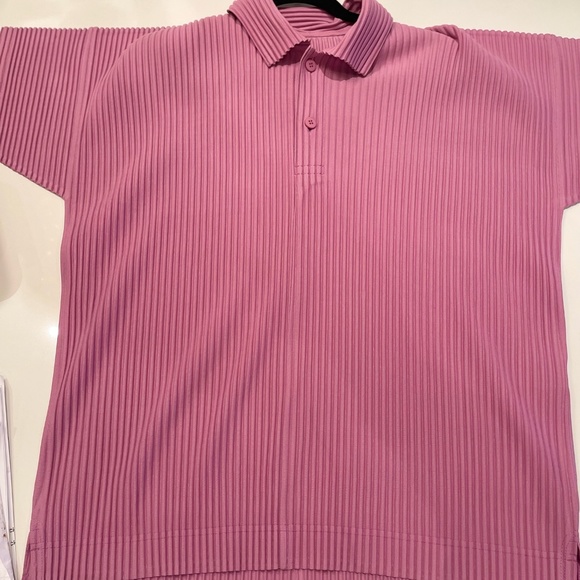 HOMME PLISSE ISSEY MIYAKE PINK PLEATED SHIRT - Picture 3 of 7